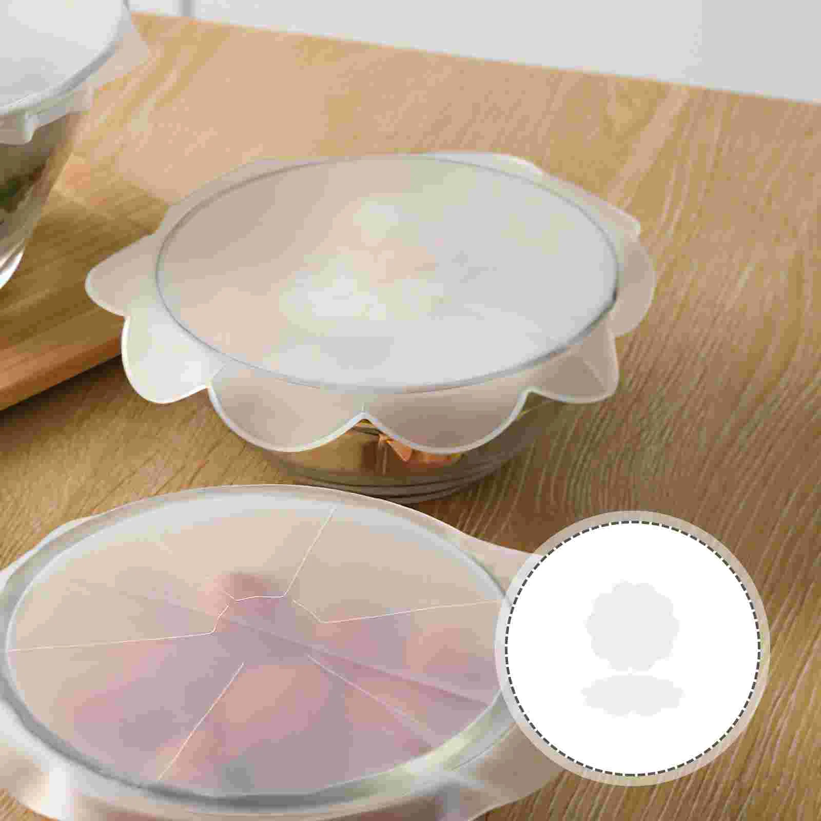 

2 Pcs Silicone Fresh Cover Lids for Food Storage Can Microwave Oven Stretch Covers Silica Gel Bowl Pot Sealing