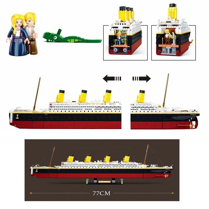 RMS Titanic Cruise Boat Ship Building Blocks Sets,10294 Compatible Bricks City Model Building Kits 3D Hobbies For Children Toys