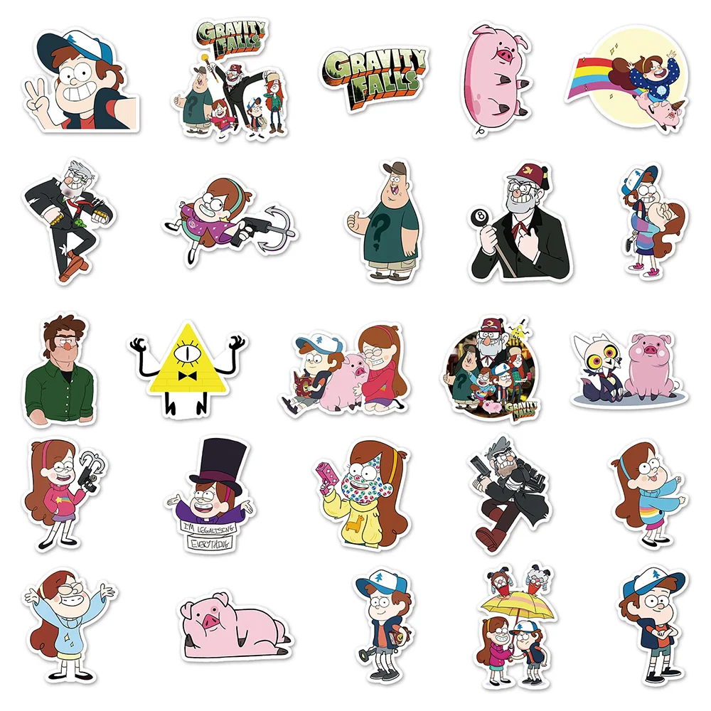 10/30/50pcs Disney Gravity Falls Cartoon Stickers Anime Decals DIY Laptop Notebook Phone Skateboard Stationery Sticker Kids Toys