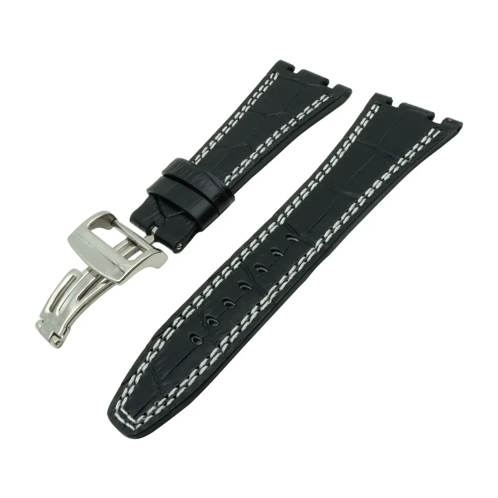 For Audemars 100% New 28mm Genuine Leather handmade 28mm watch band Strap And Clasp For AP And Tools