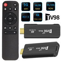 TV98 STICK H313 Smart TV Stick Android 12.1 2.4G/5G Dual Band WIFI BT TV Stick 4K HD 8/16GB Media Player Smart Android TV Stick