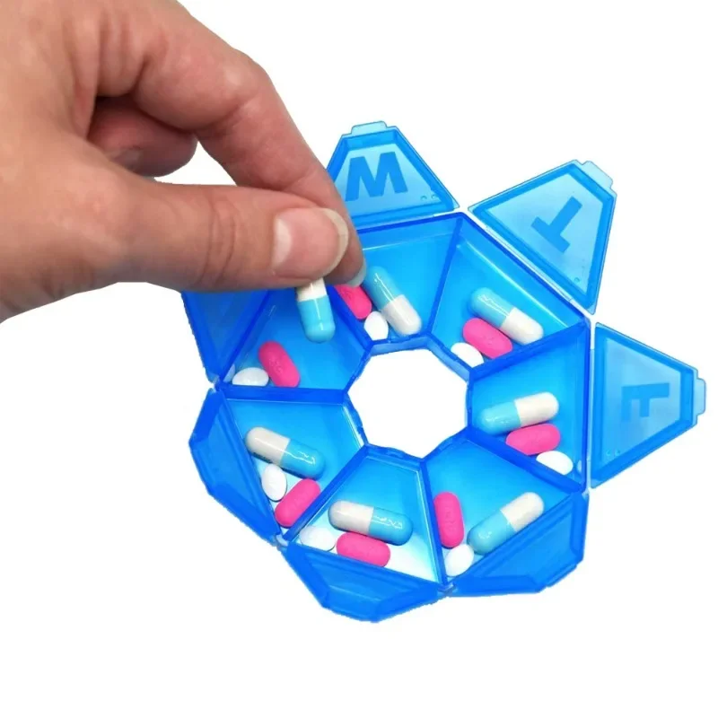 1Pc 7 Days Pill Storage Box Mini Travel Portable Medicines Dispenser Container Box Plastic 7 Days Pill Storage Sealer Box