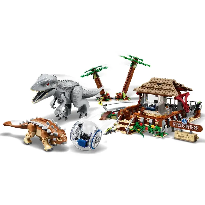 Dinosaur Movie Series Building Blocks Set compatibili Indominus Rex vs. Ankylosaurus Giocattoli del mondo per bambini Assemblaggio di regali75941