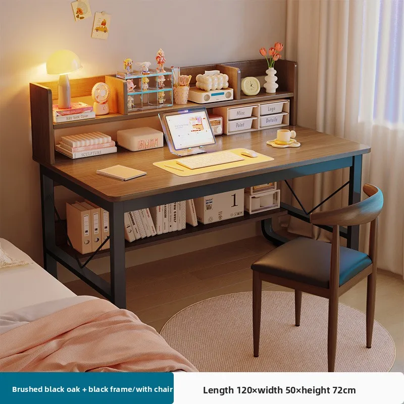 Precise Desk bookshelf integrated student writing desk simple office desk and chair combination computer desk