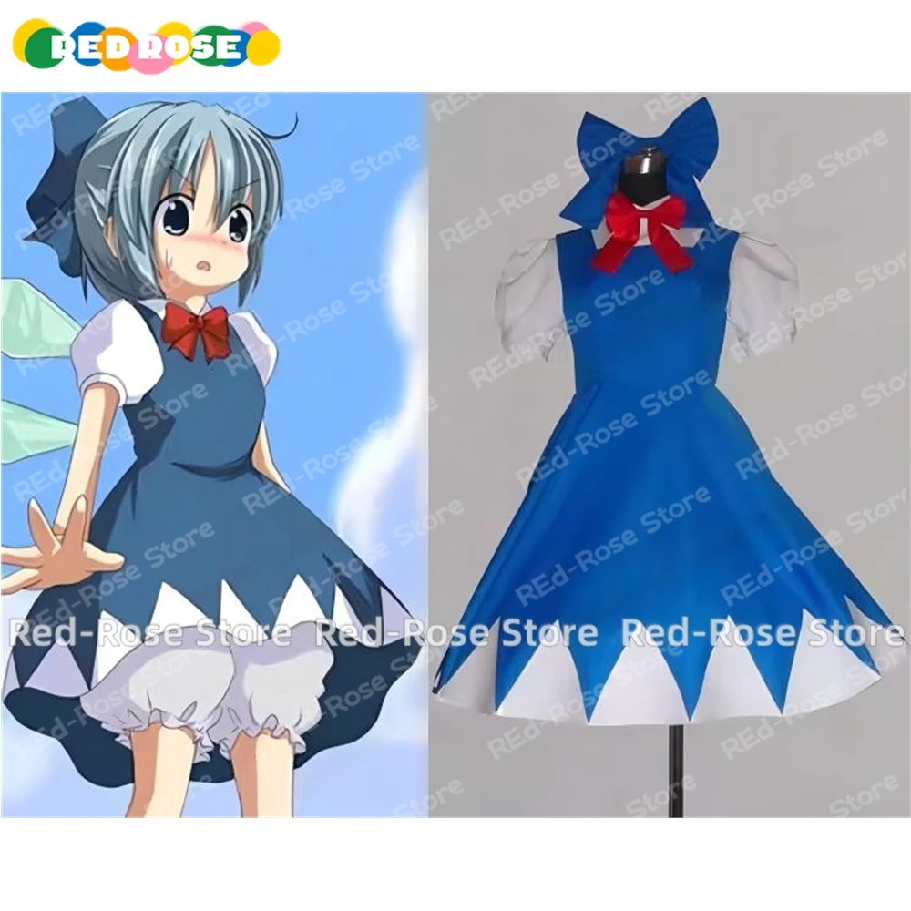 【Personalizado】Disfraz de Anime Touhou Project ~ Embodiment of Scarlet Devil Cirno, falda de cosplay, uniforme, trajes de Halloween