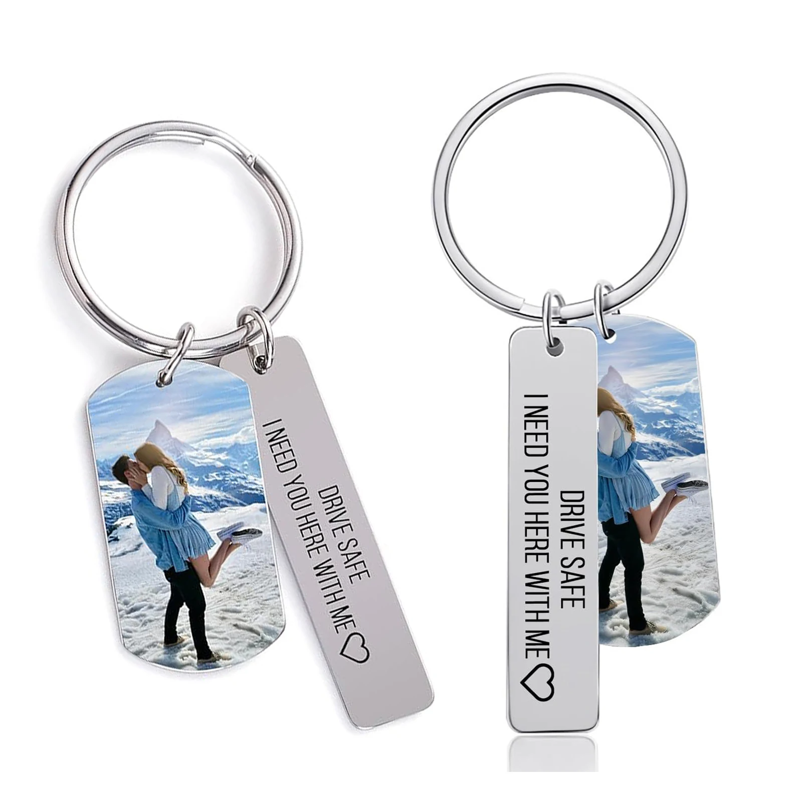 Personalized Custom Dad Photo Keychain - Engraved Picture Name Key Chains Father~'s Day Gift for Dad Husband Dropshipping