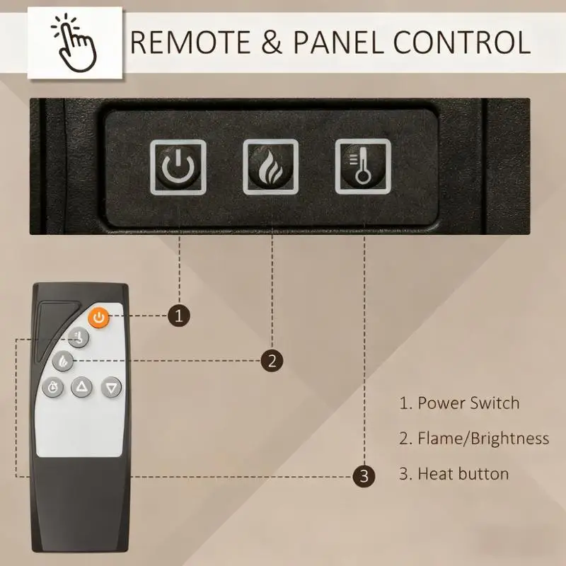 Elegant Electric Fireplace with Floral Design - Realistic Flame Effect Heater for Cozy Home Ambiance