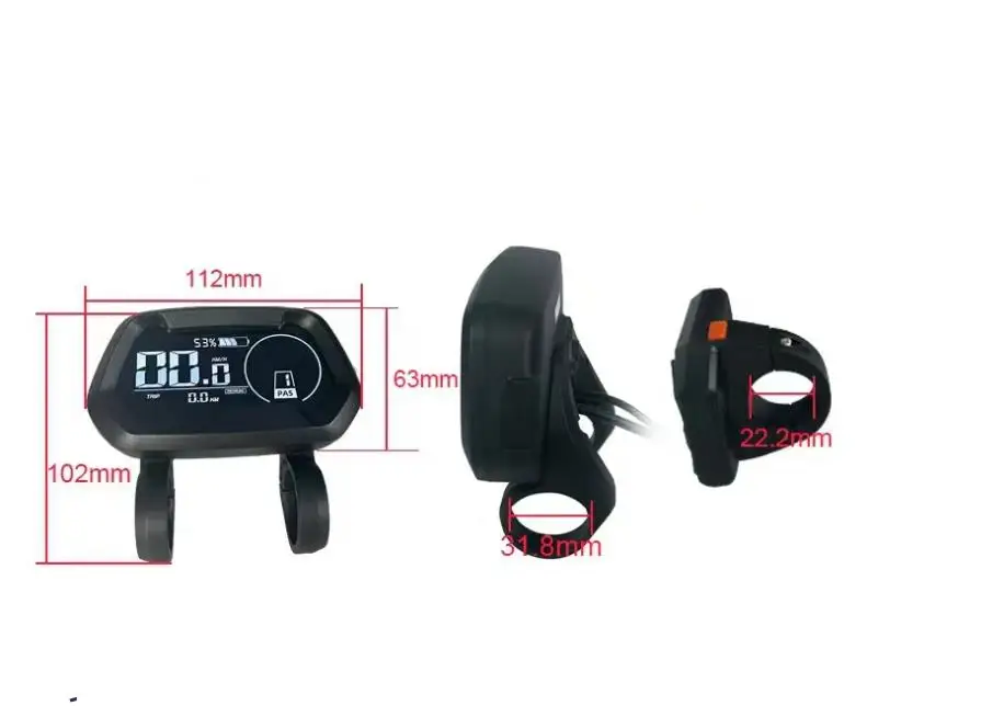 Bafang BBS mid motor display ebike colorful display  24v 36v 48v waterproof speed meter power indicator with USB port