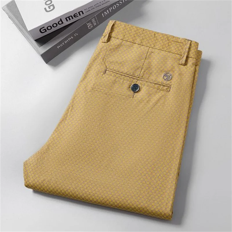 

Patterned Plaid Casual Mens Pants Trousers Fashion Summer Trousers Men Formal Business Designer