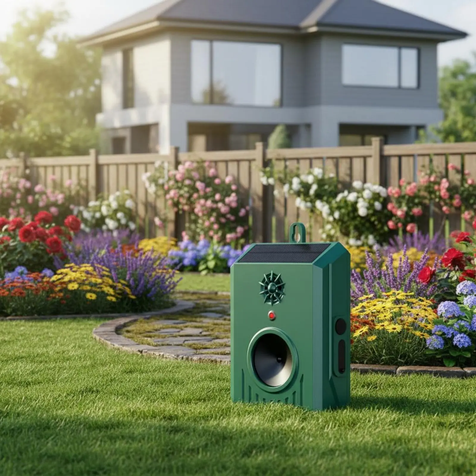 

Solar Sound Wave Creature Weatherproof Solar Creature Sound Wave Scarer Humane Easy Installation for Yard