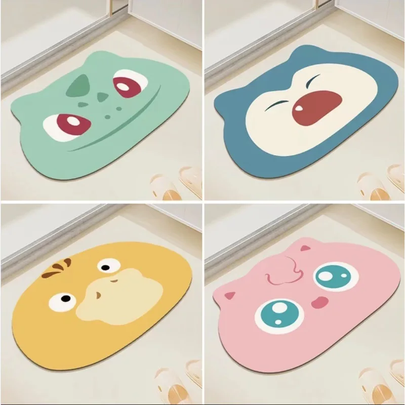 Alfombra de baño bonita con dibujos animados de VIKAMA, alfombrilla antideslizante absorbente de secado rápido, alfombrilla para puerta de entrada de baño, decoración del hogar
