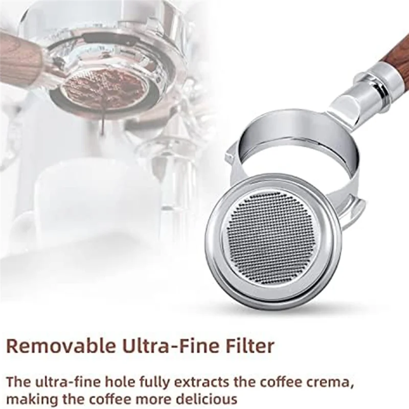 AF93-58Mm Kaffee Bodenloser Siebträger für E61/Expobar E61/Rocket E61ECM, 304 Lebensmittel Edelstahl Kaffee Espresso