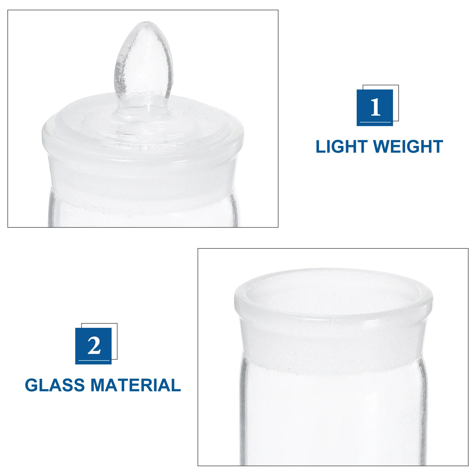 

2Pcs Laboratory Weighing Bottles Glass Durable Weighing Bottle Chemistry Experiment Small Glass Jar Labs Bottles
