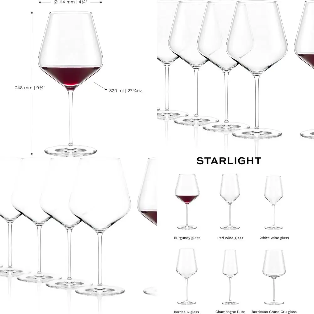 Set mit 6 Burgunder Kristall-Rotweingläsern - STARlight Spülmaschinenfest, 810 ml Stölzle Glaswaren