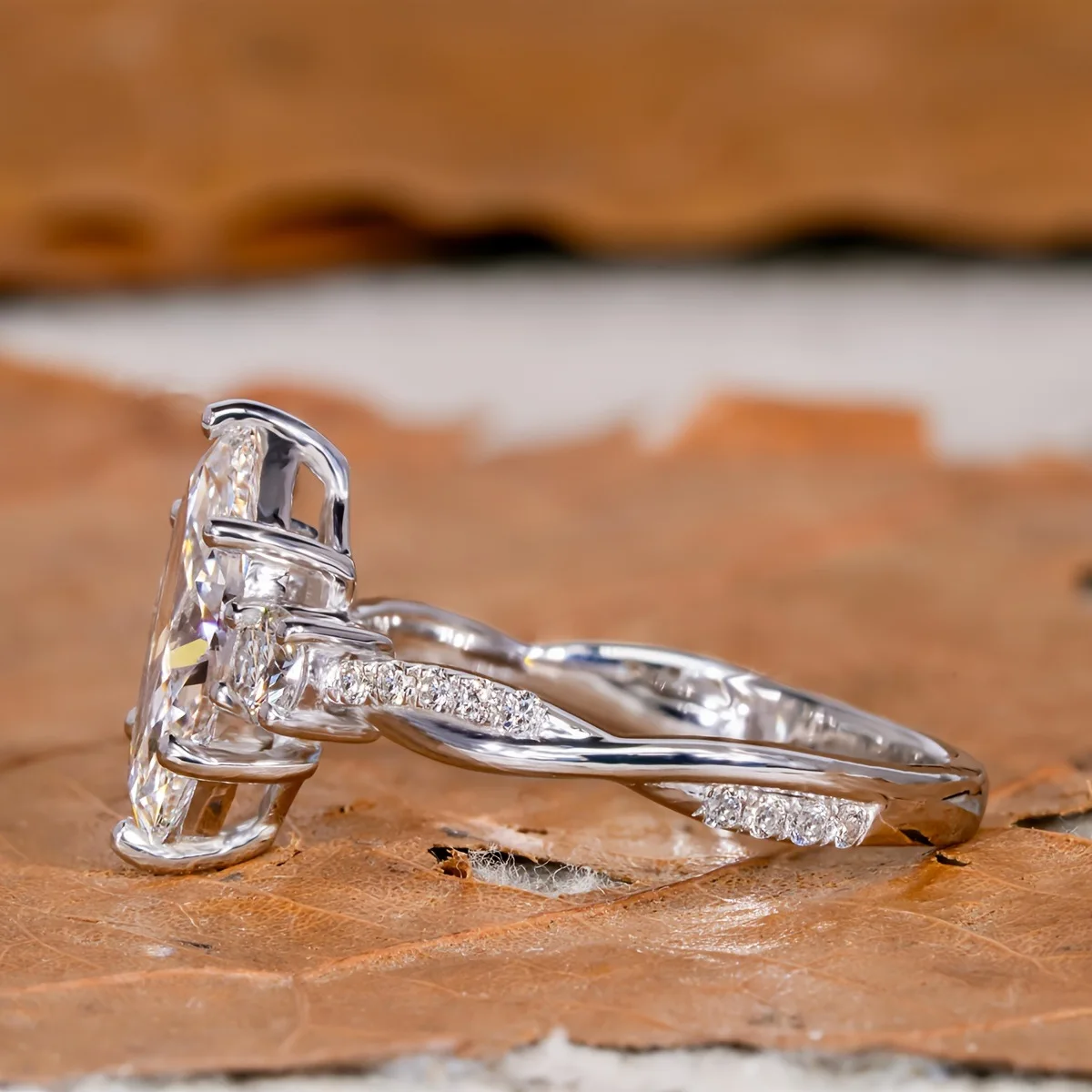 S925 sterling silver ring new hot-selling jewelry temperament large zircon ring fashionable versatile engagement ring