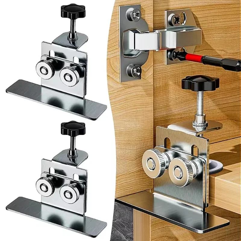 Stainless Steel Drawer Front Clamp Adjustable Screw Design Cabinet Face Frame Alignment Tool For Furniture Install Woodworking