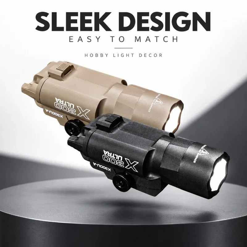 X300U Nylon Decoration Torch for Hobby Kit, Rail Mount Bright Flashlight Fits 20-21mm Rail System
