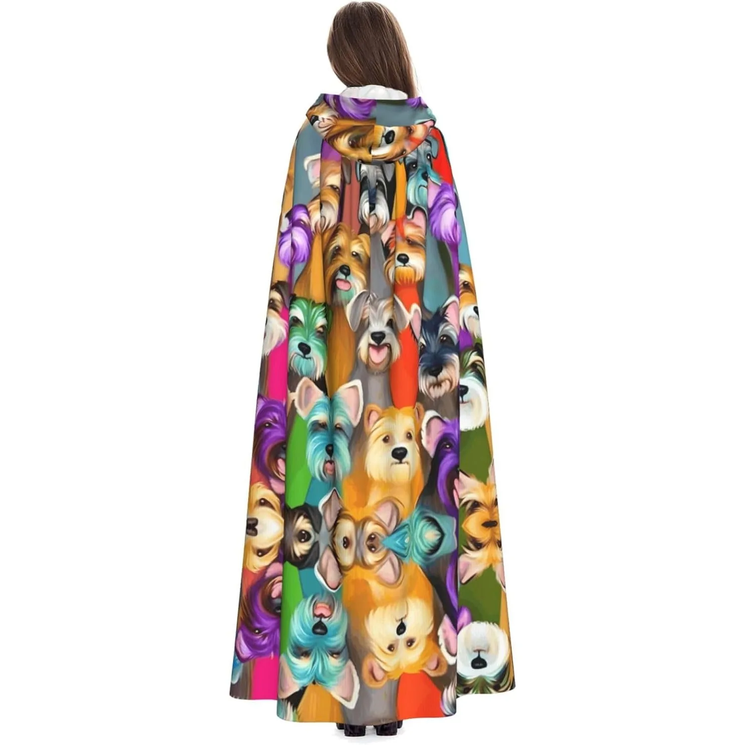 

Масло, милый шнауцер, собаки с принтом, накидка с капюшоном для взрослых, карнавальная праздничная накидка, халат для косплея, костюм для вечеринки, готический карнавал