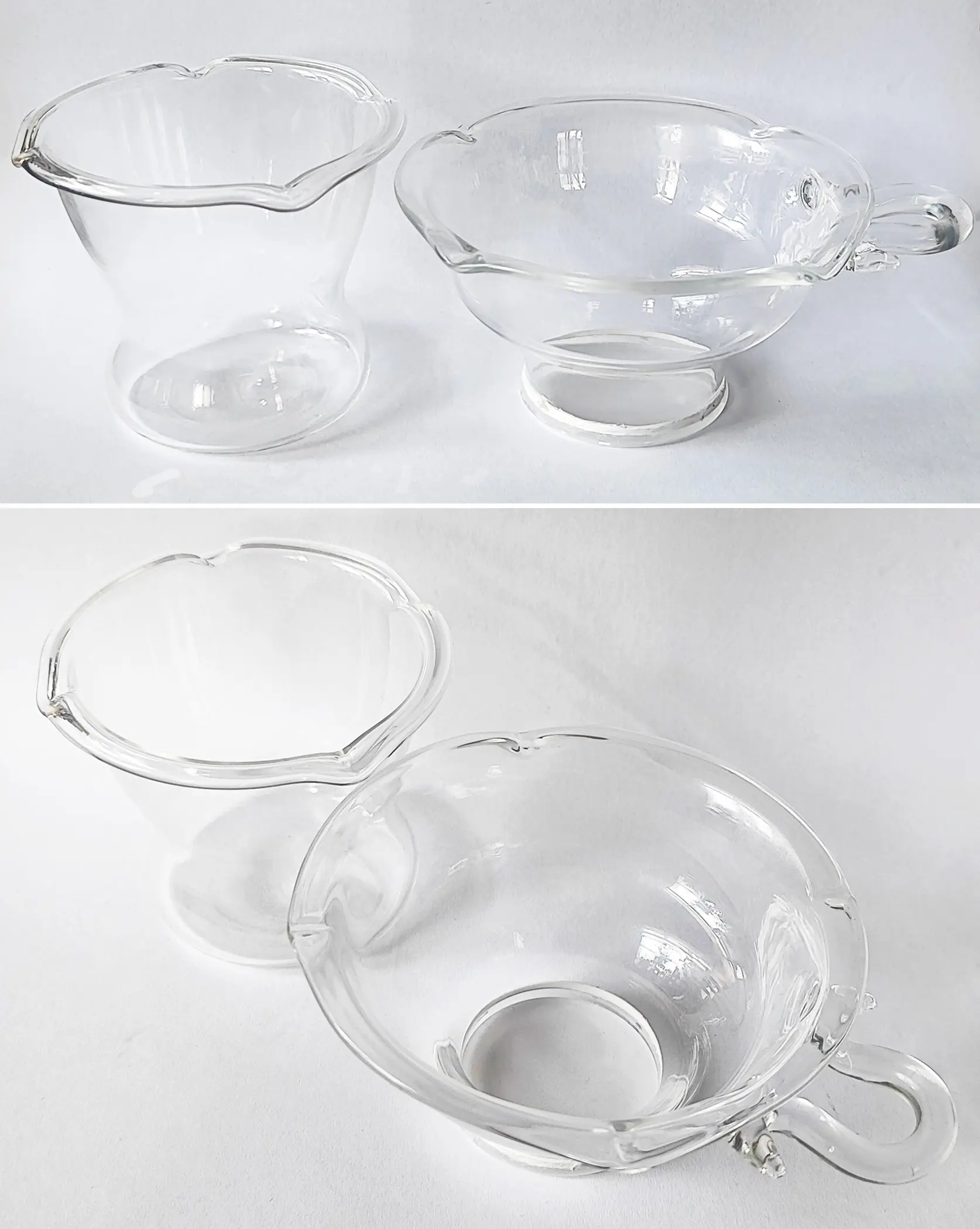 Clear Heat Resistant Glass Tea Funnel Filter Strainer with Conical Stand Holder