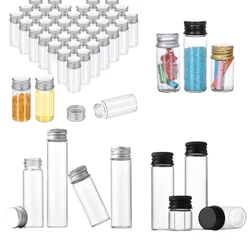 5Pcs 5-100ml Mini Aluminum Lids Glass Bottles Sample Vials for Wedding Favors Decorations DIY Jewelry Accessories Spice Powder