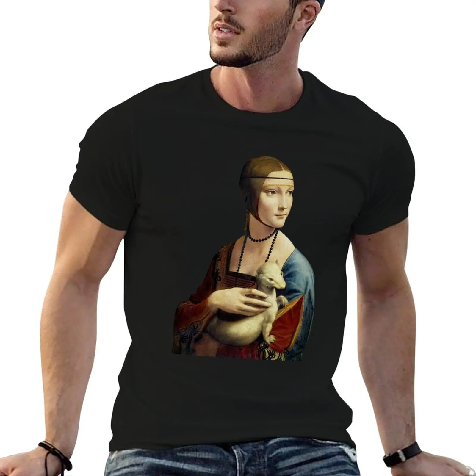 

Ermine with pack man t cotton cotton for Lady t shirts an man T-Shirt shirt