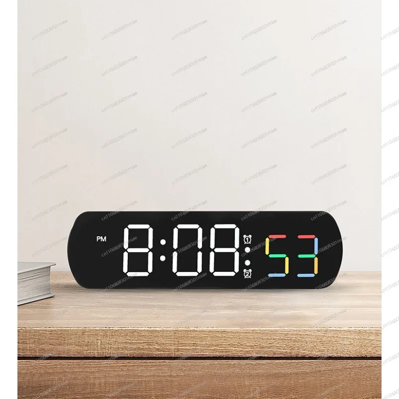 Colorful  Desk Clock, Creative Sound Control Timer with Jump Second, Plug-in & Battery Powered for Bedroom