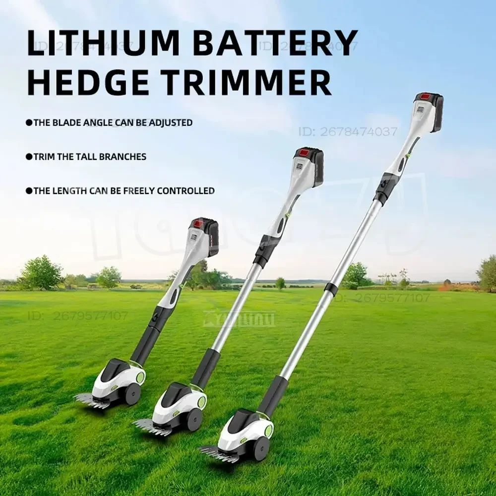 Landscape Trimmer, High-Reach Trimmer, Electric Hedge Trimmer, Handheld Hedge Shears, Rechargeable , Gardening Pruner
