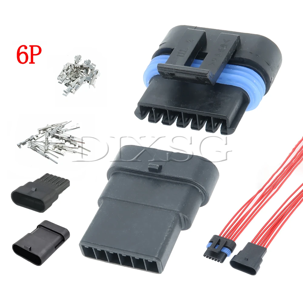 1 Set 6 Pin 12162210 12162261 Auto Electronic Throttle Pedal Sensor Cable Connector for Heavy-duty Truck Car Accessories