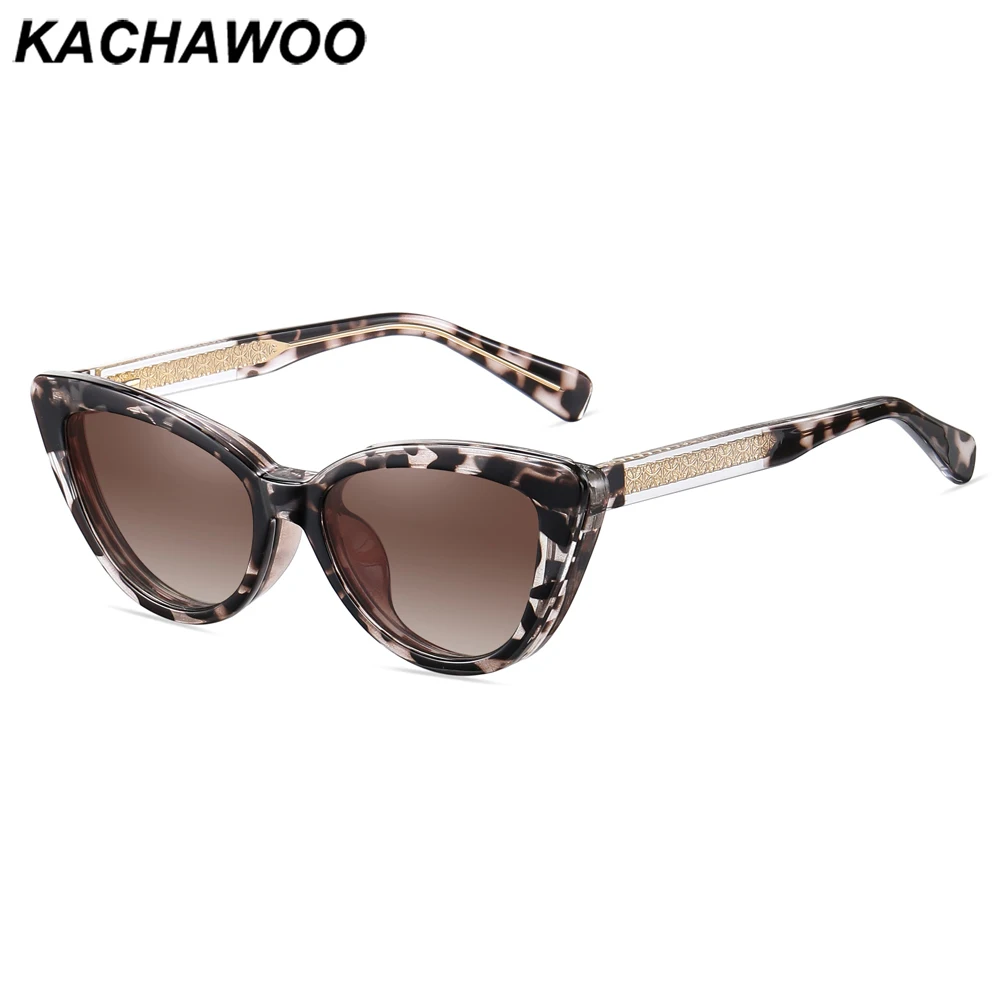 

Kachawoo поляризационные солнцезащитные очки «кошачий глаз», женские солнцезащитные очки в оправе TR90, солнцезащитные очки с магнитной клипсой, женские синие легкие очки, леопардовые коричневые