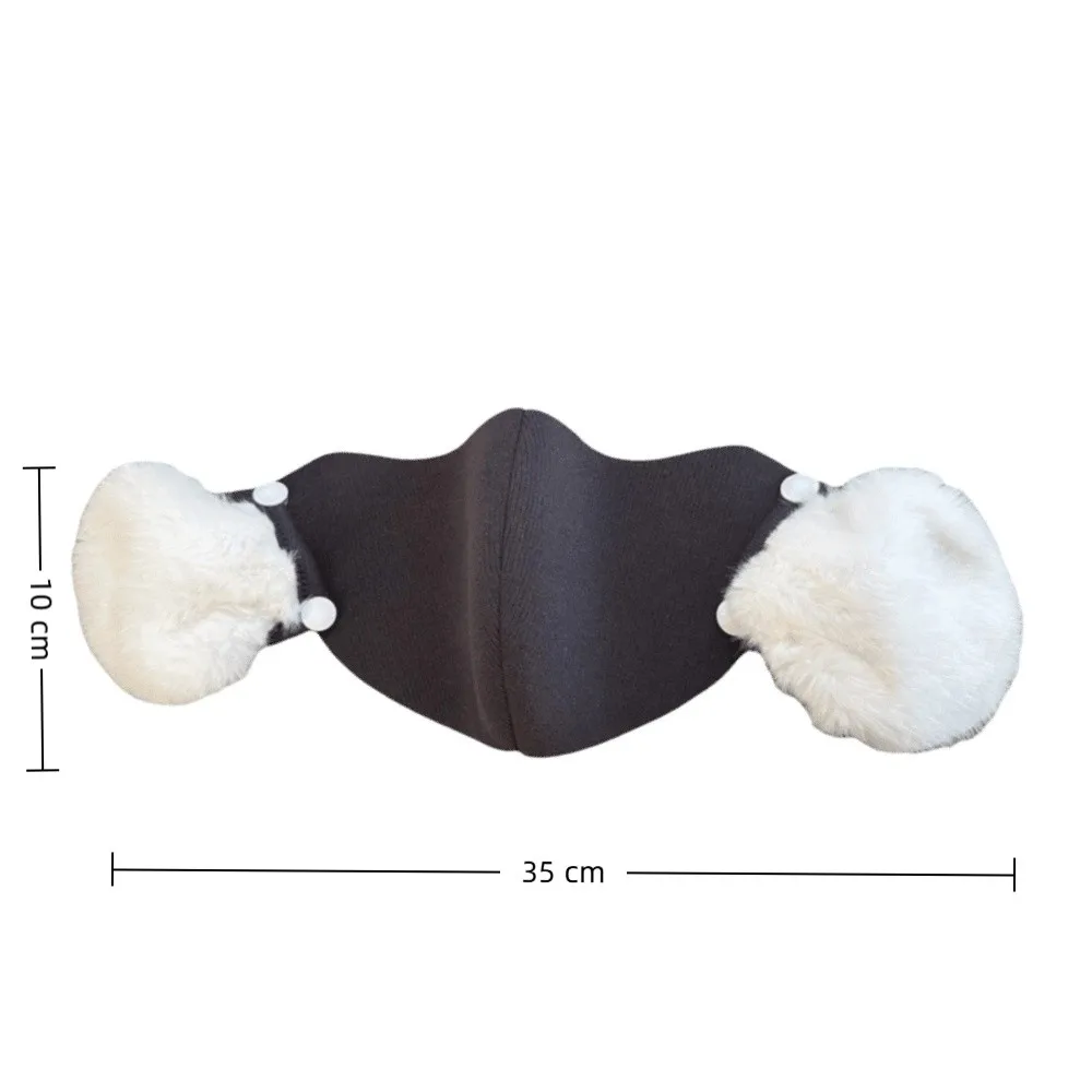 Masker Wajah Musim Dingin Luar Ruangan Berlapis Fleece Tebal Dua-dalam-Satu Penutup Telinga Anti Angin Masker Bersepeda 3D Pelindung Telinga