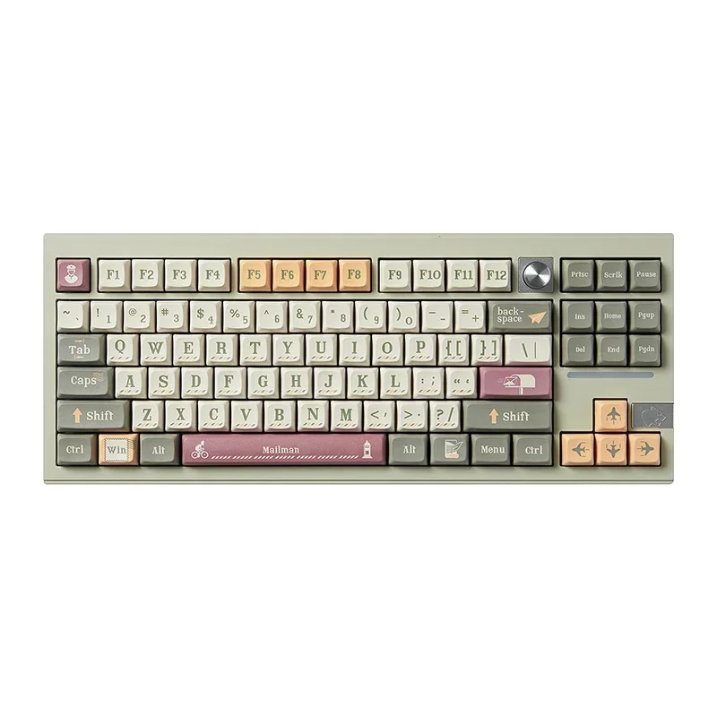 Retro mailman theme mechanical keyboard keycap 118 keys PBT sublimation XDA height adaptation 61/75/87 etc
