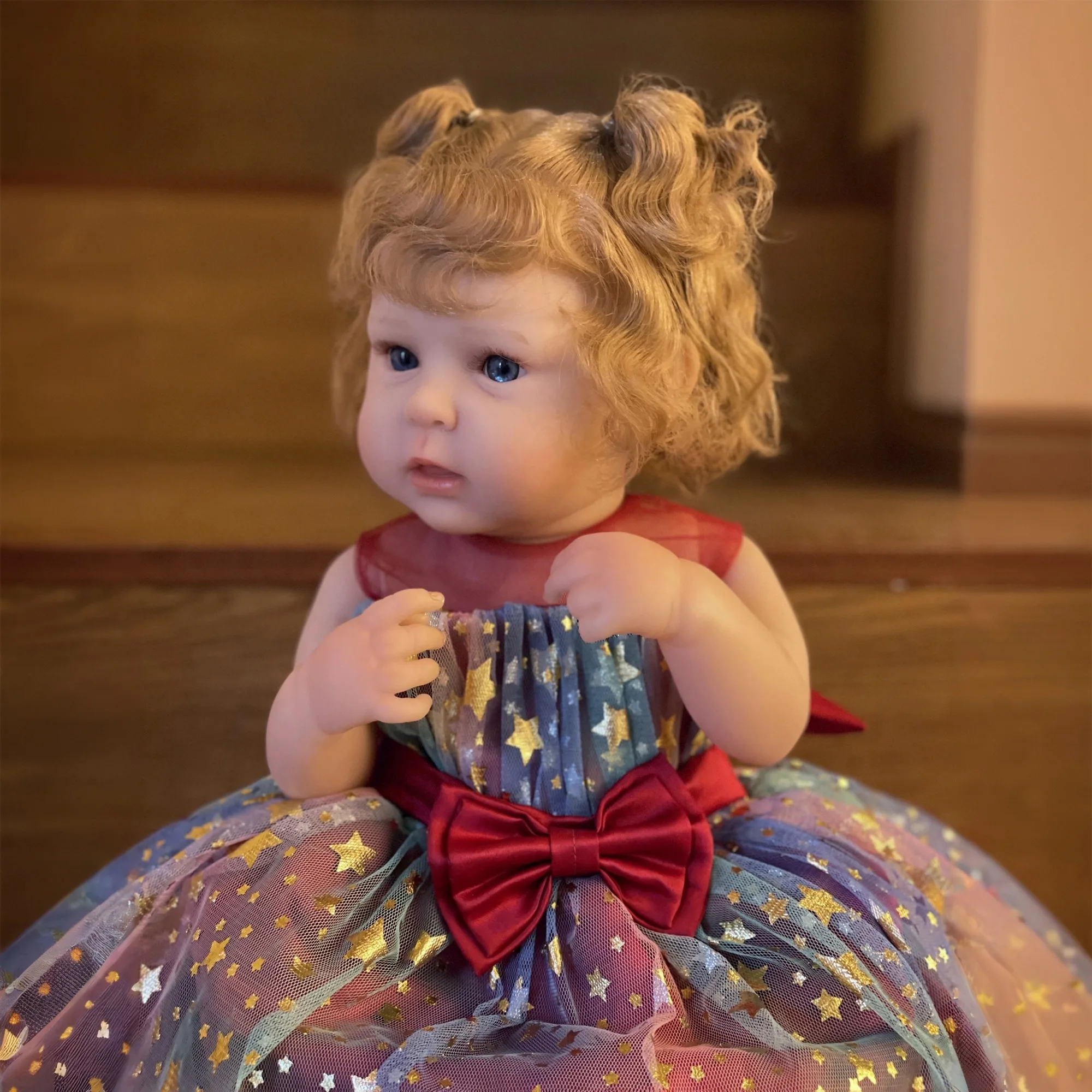 1 Pc 18.9 インチフルボディソフトビニールベベリボーン人形女の子手作り 3D 塗装新生児人形子供の誕生日プレゼント