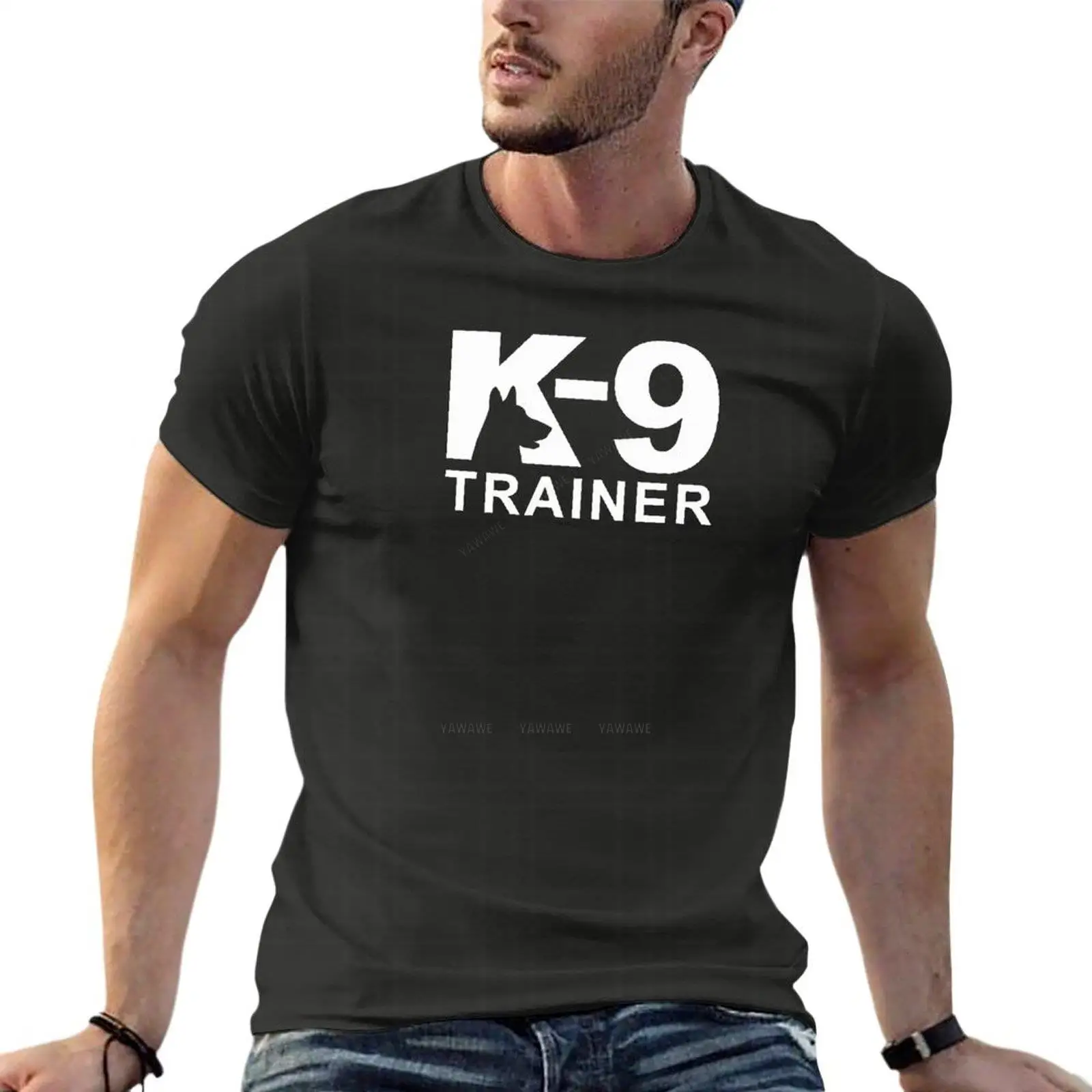 K9 Trainer Oversize Tshirt Brand Mens Clothing 100% Cotton Streetwear Big Size Tops Tee summer man teeshirt