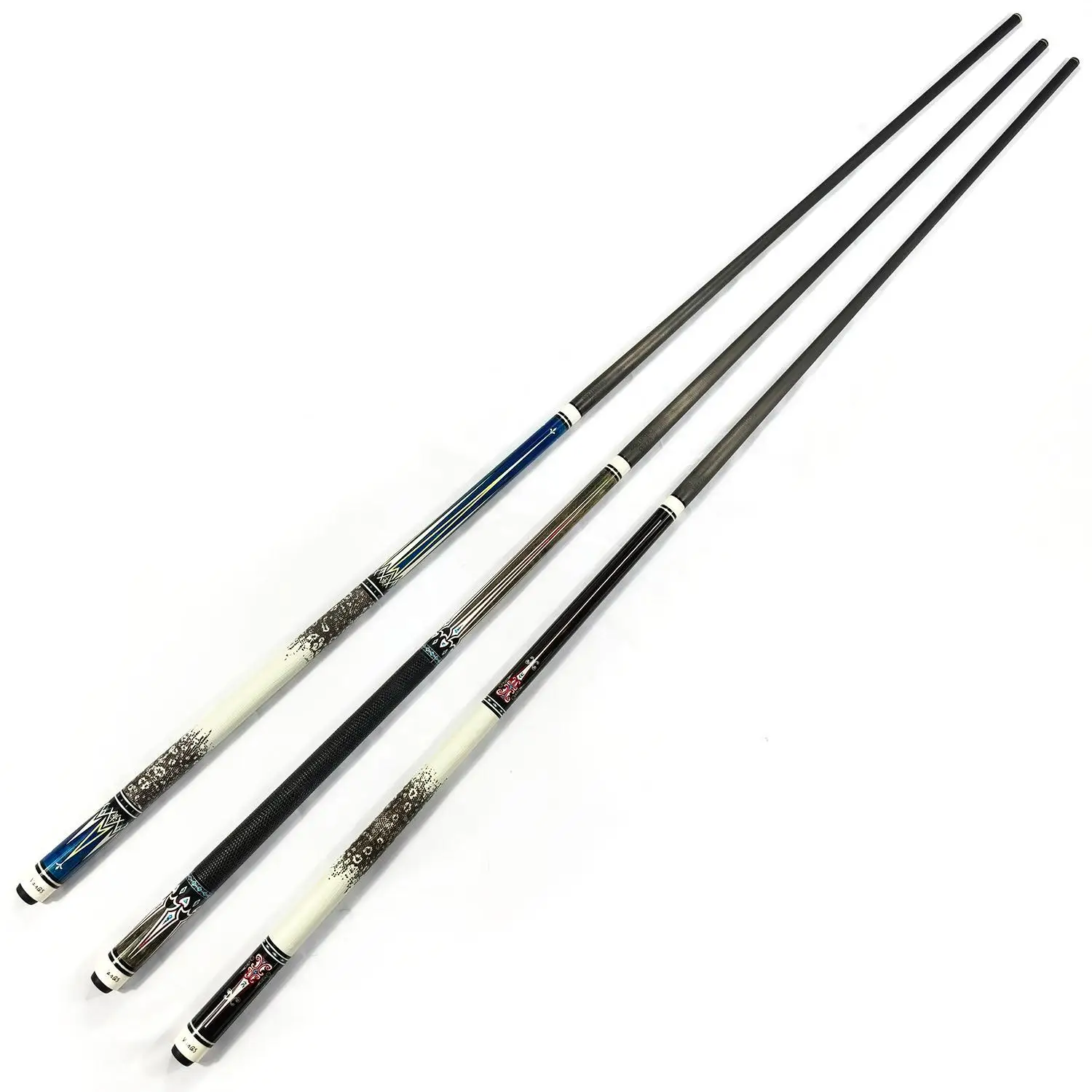 

Premium Quality 58'' 1/2-pc Carbon Fiber Shaft Billiard Pool Cue with Real Leather Hand Grip,12.5mm Tip,6/9 inches Extension