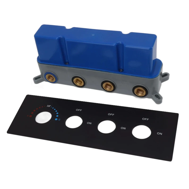 

Diverter Shower Diverter Thermostatic Mixer Brass 3 Way Kit with 4 Round Knobs 3 Way Shower Valve