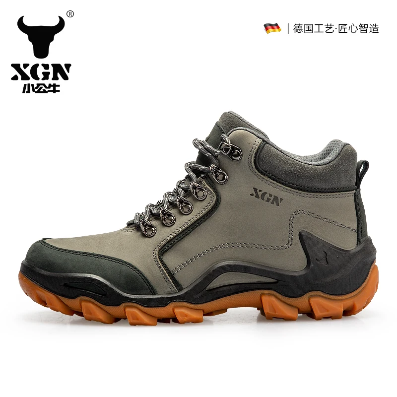 XGN-Sapatos masculinos de caminhada ao ar livre, botas de caça impermeáveis, botas táticas de combate ao deserto, tênis de trekking, tênis de couro