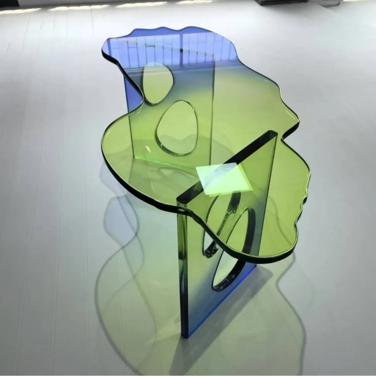 

Transparent acrylic water ripple New material art teatable Living room special table Customizable color customtable