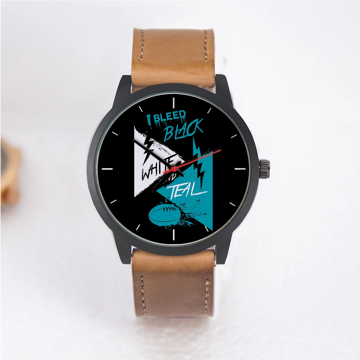 Reloj plateado para hombre, correa de reloj de purga de oro rosa de fútbol americano negro, regalo de seguidor de 22mm, recuerdo de sitios web oficial, esfera con logotipo S