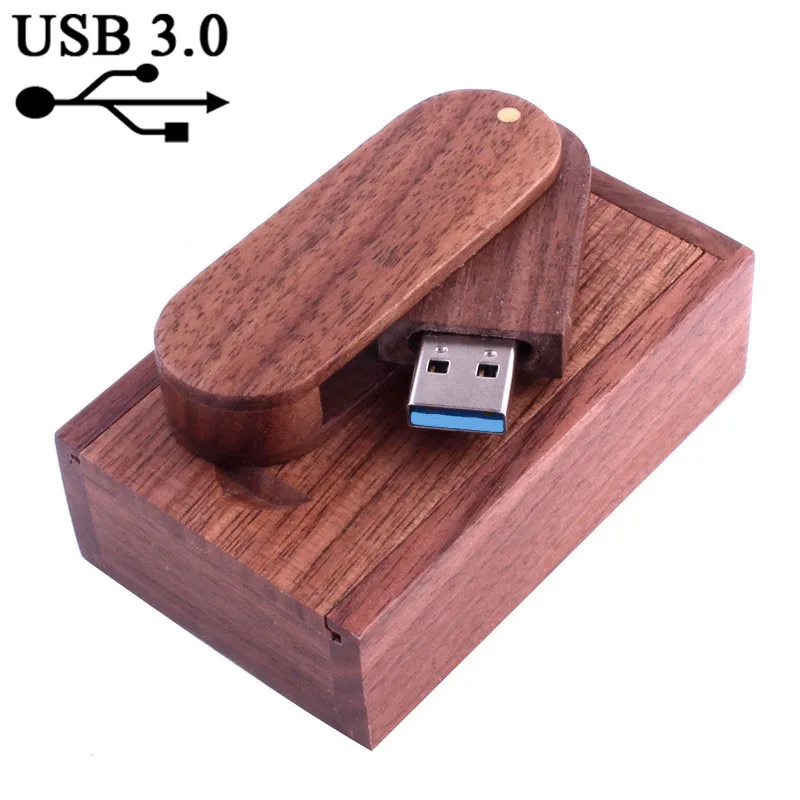 USB 3.0 Wooden USB+box Flash Drive pendrive 4GB 16GB 32GB 64GB Memory stick photography wedding gift