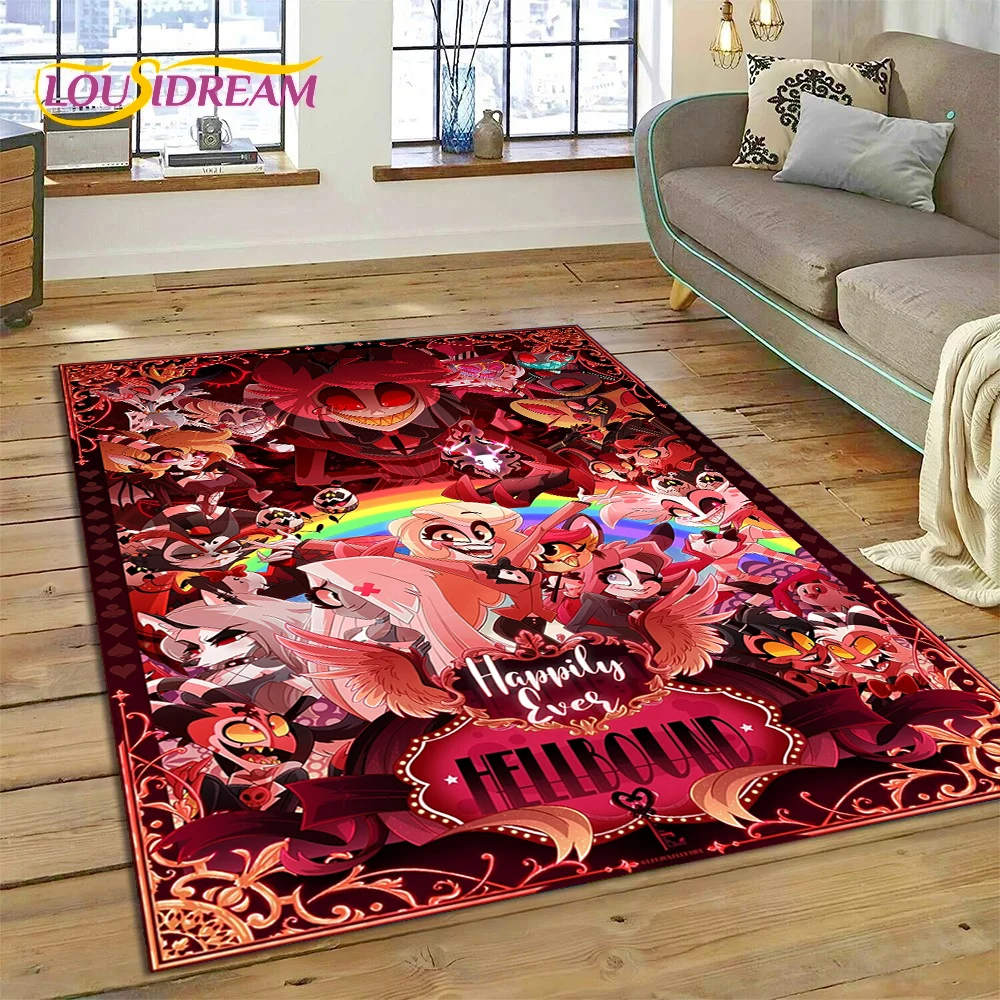 Cartoon H-Helluva Boss Blitzo H-Hazbin Hotel Carpet Rug for Bedroom Living Room Home Sofa Decoration,Child Large Decor Floor Mat