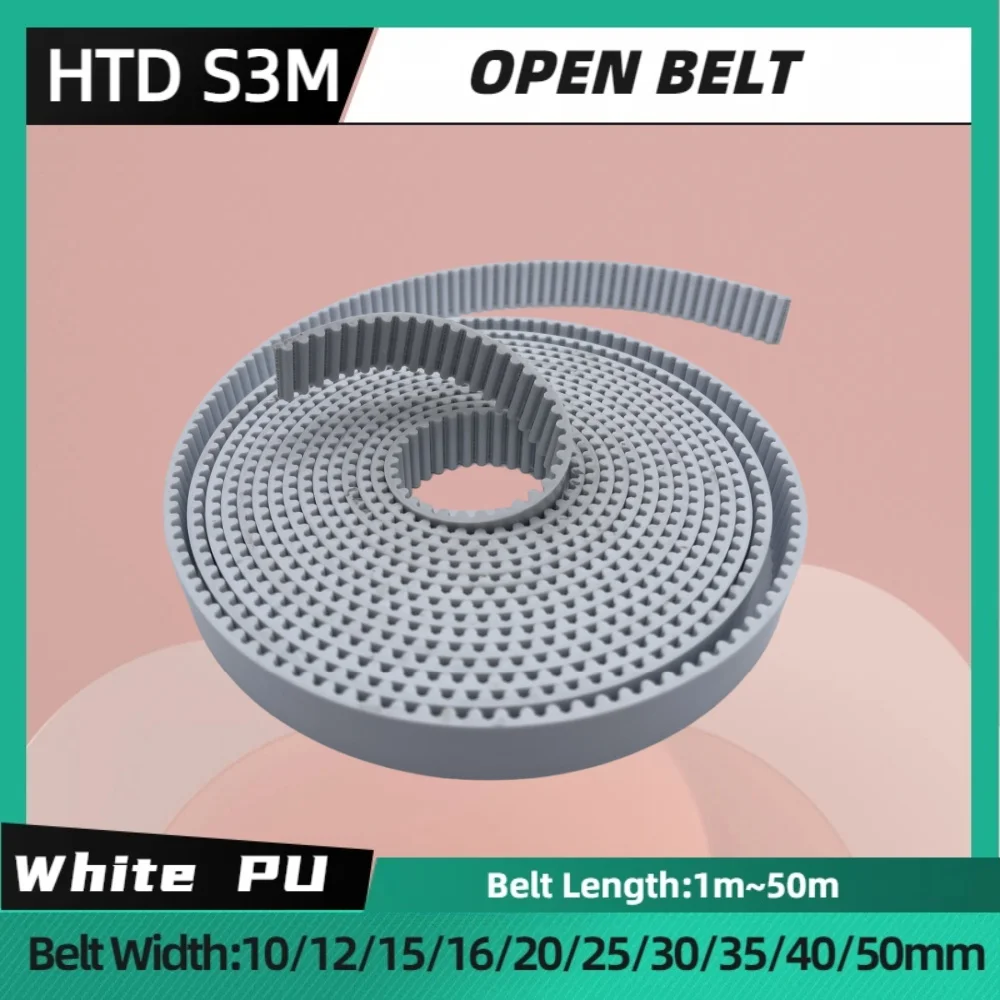 

HTD S3M open belt PU belt width 10/12/15/16/20/25/30/35/40/50mm HTD S3M synchronous belt open belt PU belt steel core