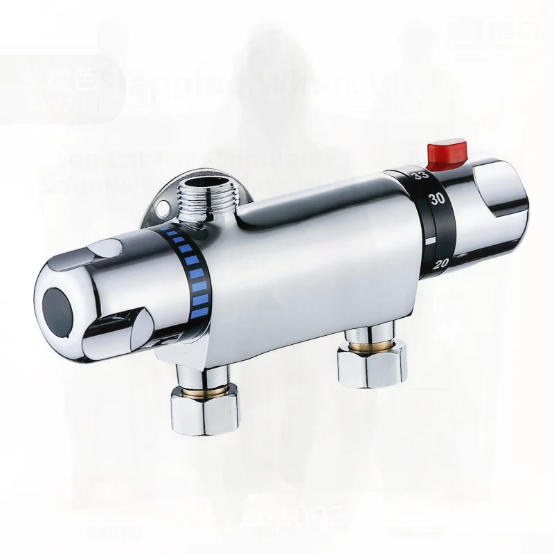 

Intelligent Thermostatic Shower Valve for Hot And Cold Water Mixing Exposed Copper Faucet with Spiral Opening for Solar Water