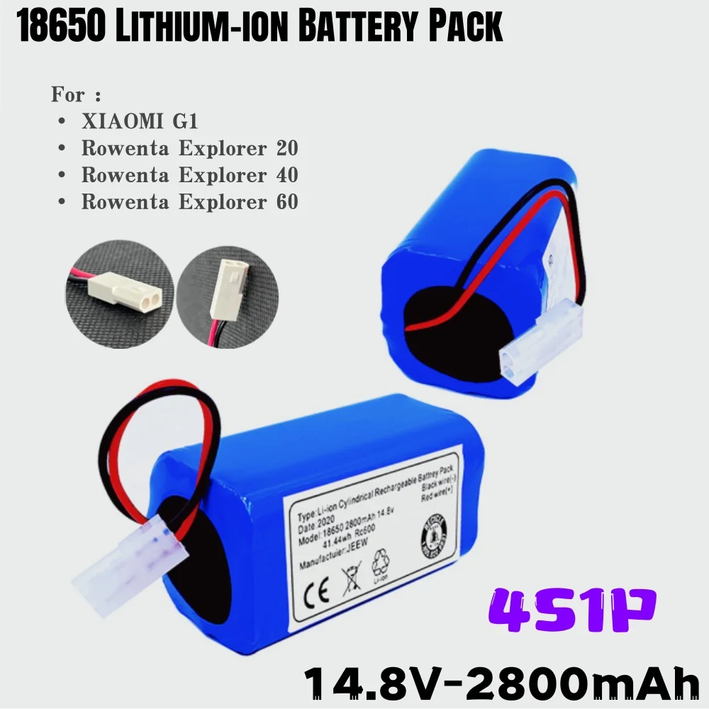 

14,8 В 2800 мАч 4S1P робот-пылесос, литиевая батарея, резервная батарея для Xiaomi G1 Rowenta Tefal Explorer Serie 20 40 60