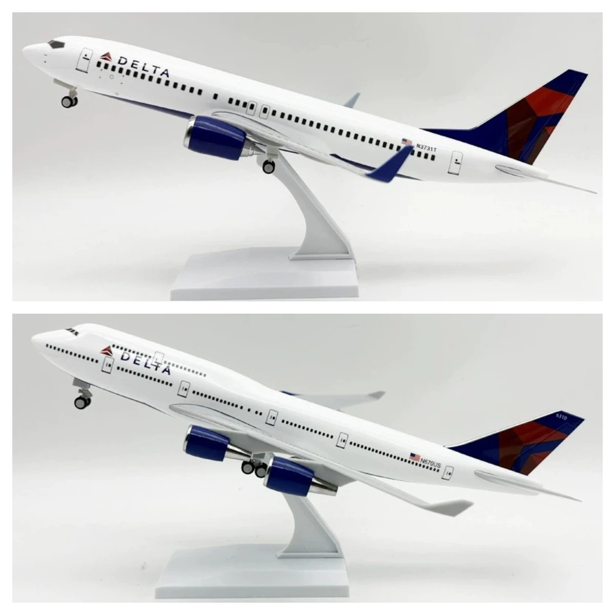 Simulação 30cm resina fundida b747 delta airways b737 modelo de aeronave acabado lembrança hobby coleção brinquedo modelo avião displ