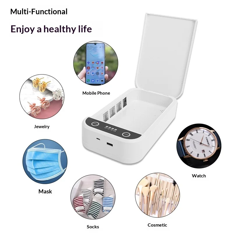 Scatola per Manicure UV con Luce UVC e Ozono, Aromaterapia per Conservare Telefoni, Occhiali, Gioielli e Spazzolini