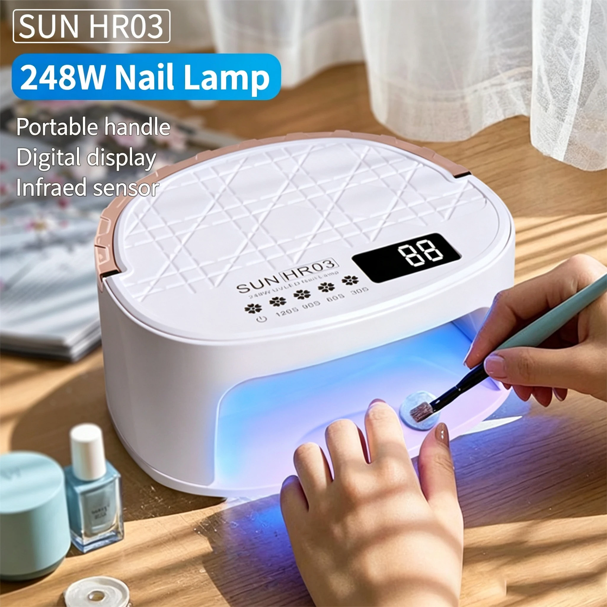 yikoolin-sun-hr03-248w-充電式uv-ledネイルランプ-ポータブル-ハンドキャリーネイルドライヤー-lcdディスプレイ付き-取り外し可能なus-euプラグ