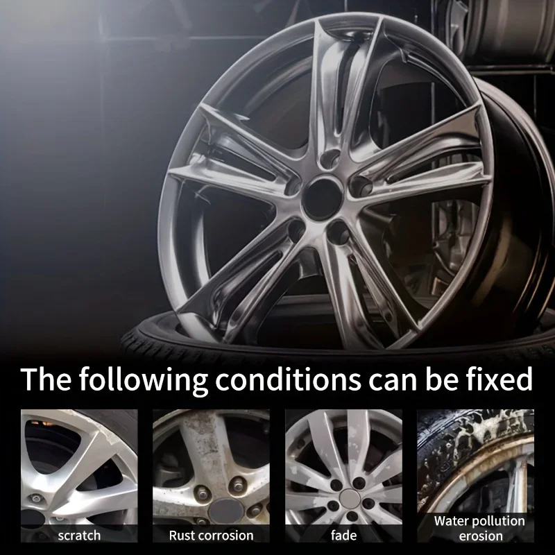 NEW Car Wheel Rim Scratch Refurbishment Paste, Tire Rim Scratch Paint Repair Paste - Black And White Silver Aluminum Alloy Rim image 4