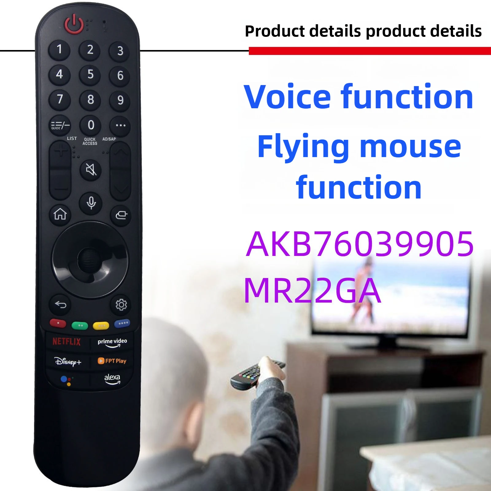 

MR22GA Magic Voice Remote Control Replacement for TV AKB76039905 55UQ7070ZUE 65UQ7590PUB 43NANO75 NANO80 55UP75006LF OLED55A1