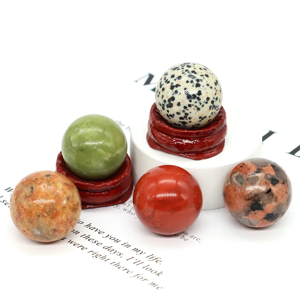 

25mm Round Natural Nonporous Crystal Transfer Stones Ball Polished Gemstone Energy Massaging Tool Fish Tank Home Decoration Gift