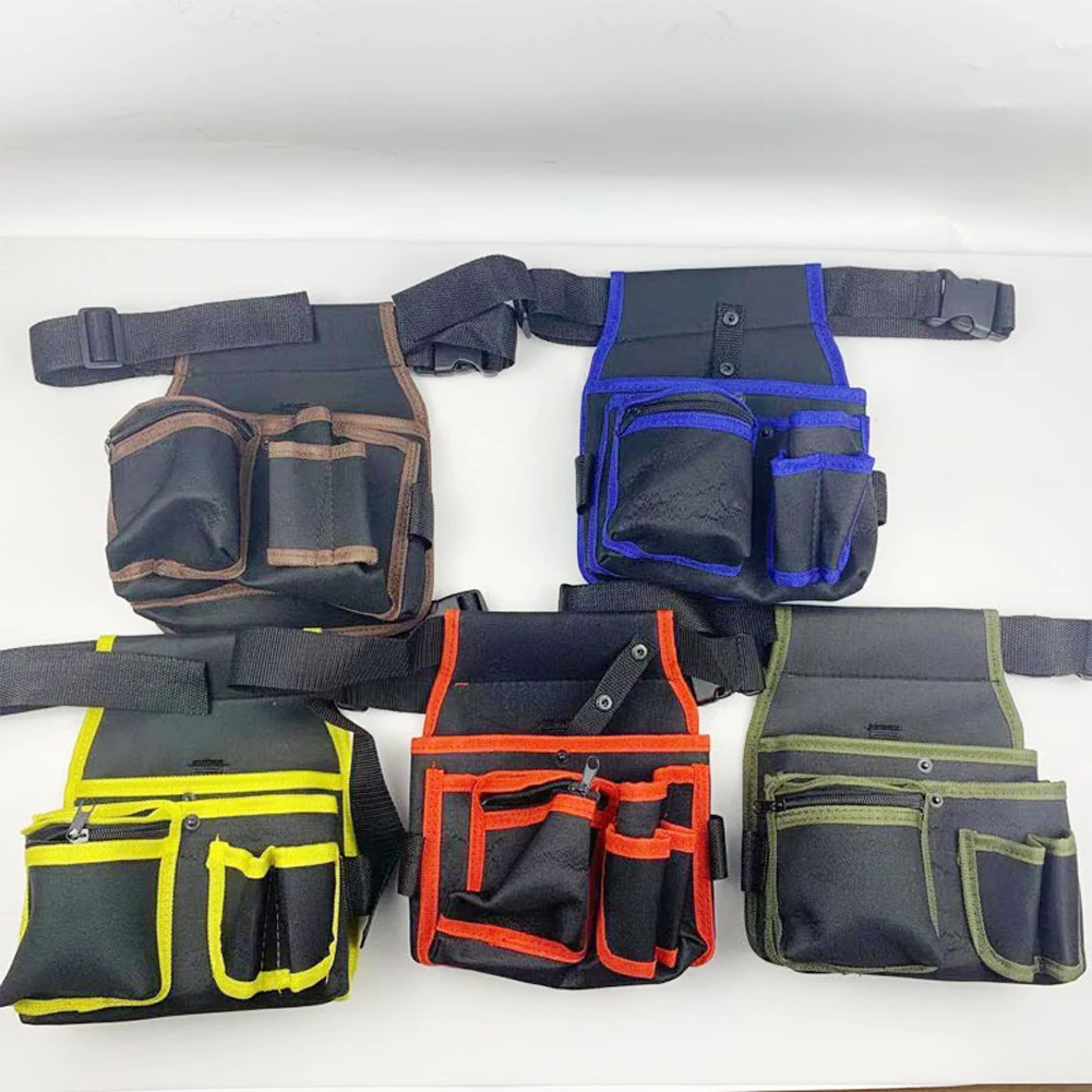 

Electrician Tool Pouch Adjustable Buckle Tool Belt Pouches Multi-Pocket Organizer for Electrician Construction Gardening